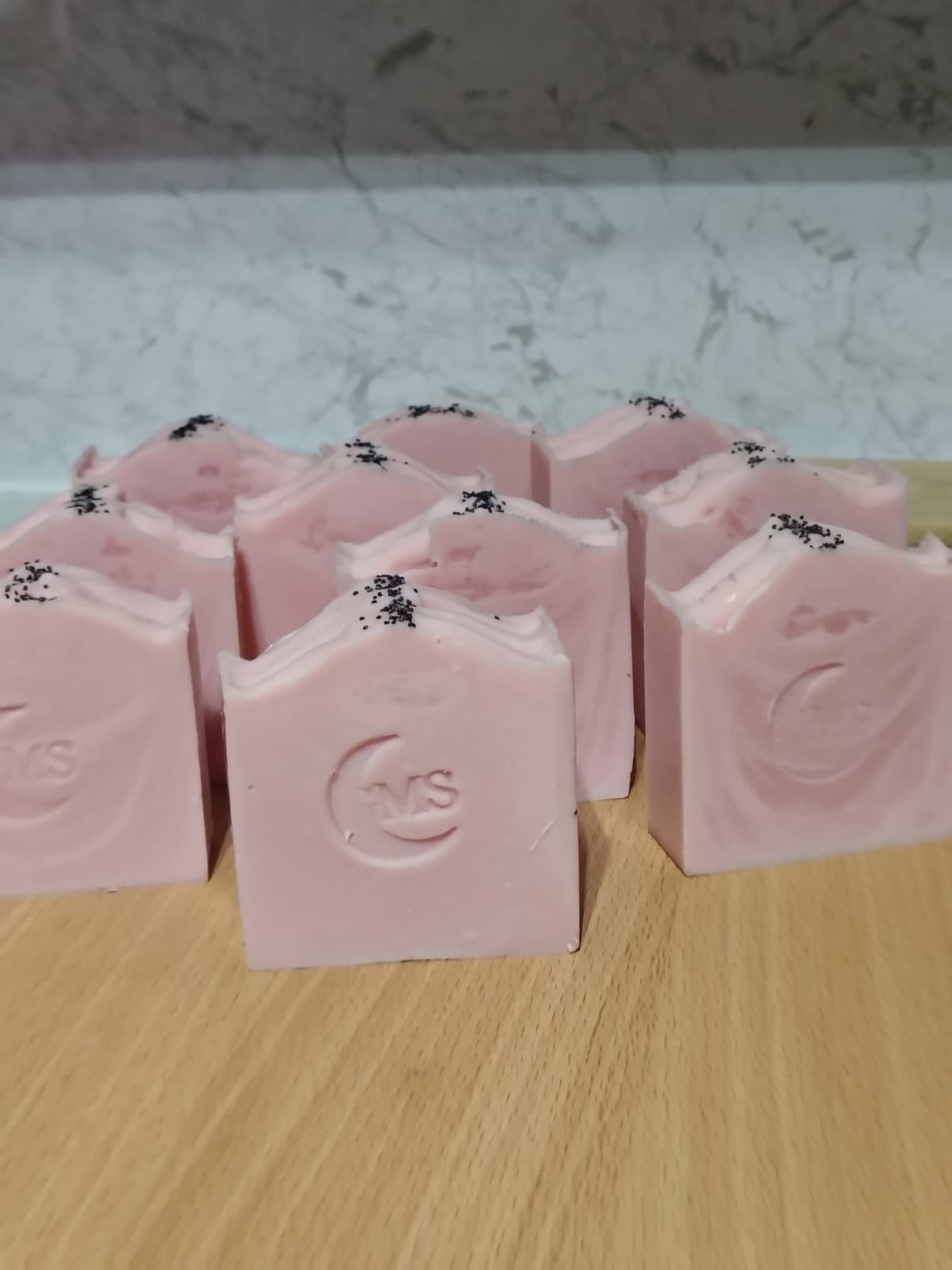 Pink Clay Gentle Soap by Glowing Moon Skin – Handmade Cold Process Soap with Pink Kaolin Clay & Essential Oils – Natural Daily Cleanser for Face & Body